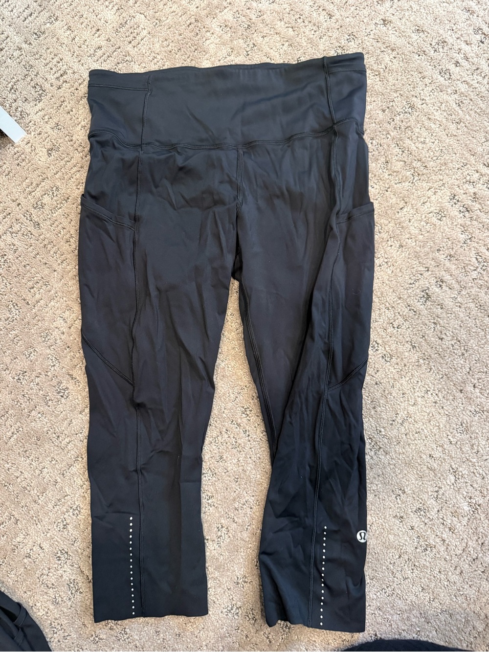 Lululemon Black High-Waist fast and free crop Leggings size 8